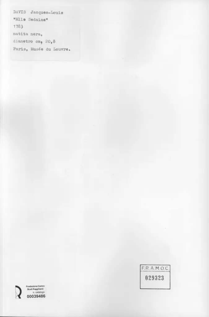 Anonimo , David, Jacques-Louis - sec. XVIII - Mlle Sedaine , retro