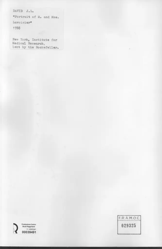 Anonimo , David, Jacques-Louis - sec. XVIII - Portrait of M. and Mme. Lavoisier , retro