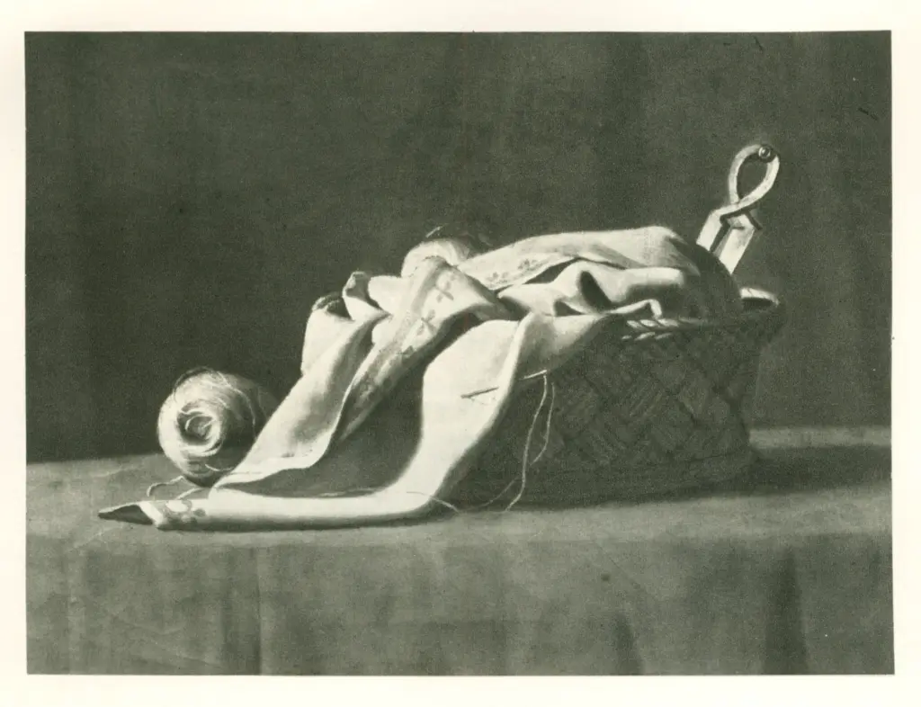 Laboratoire du Mus&eacute;e du Louvre , David, Jacques-Louis - sec. XVIII - Dettaglio ingrandito del paniere sulla tavola presente nel Brutus , fronte