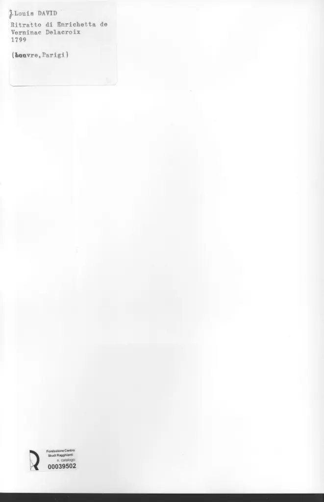 Anonimo , David, Jacques-Louis - sec. XVIII - Ritratto di Enrichetta de Verninac Delacroix , retro