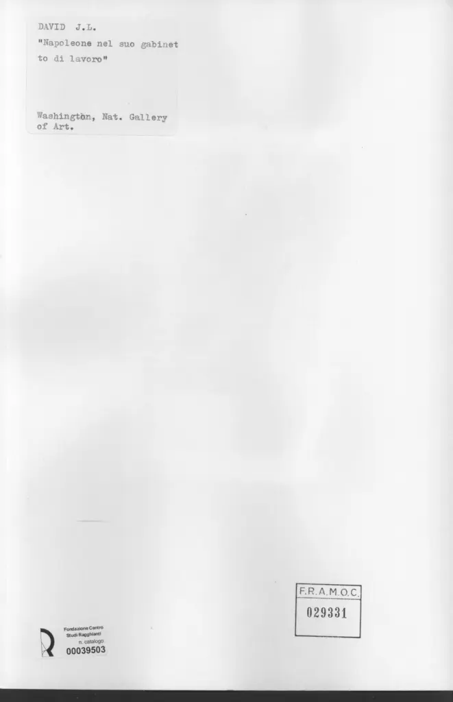 Anonimo , David, Jacques-Louis - sec. XIX - Napoleone nel suo gabinetto di lavoro , retro