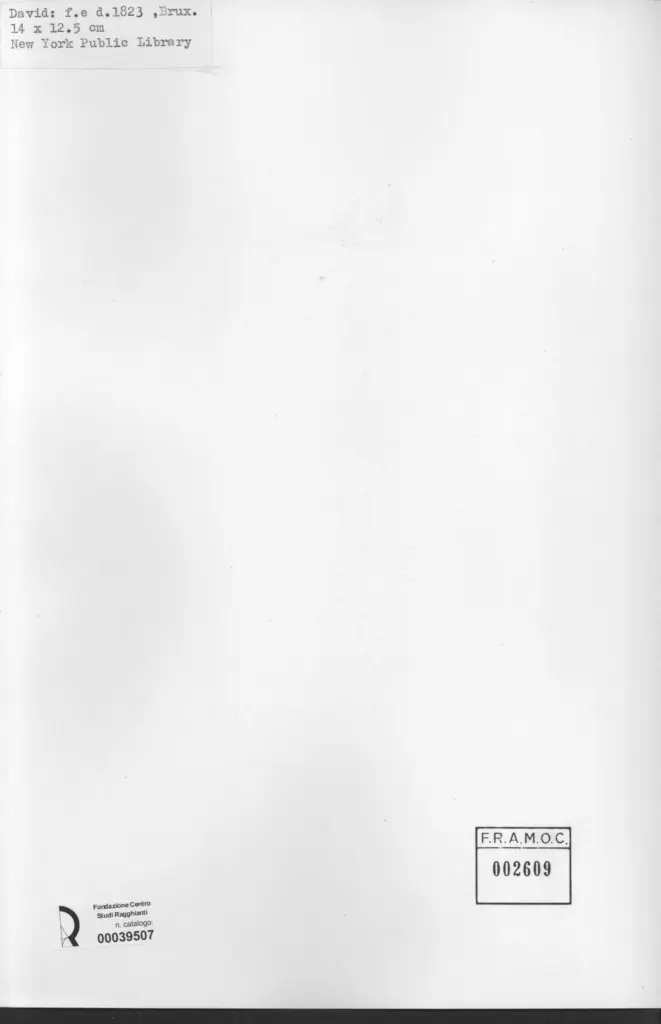 Anonimo , David, Jacques-Louis - sec. XIX - Ritratto di giovane , retro