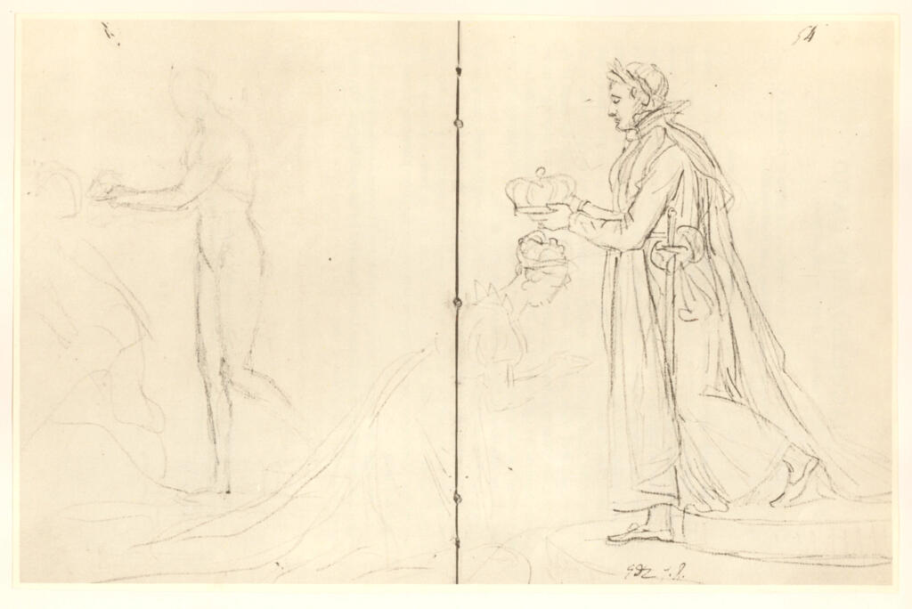 Anonimo , David, Jacques-Louis - sec. XIX - Schizzo di incoronazione di una regina , fronte