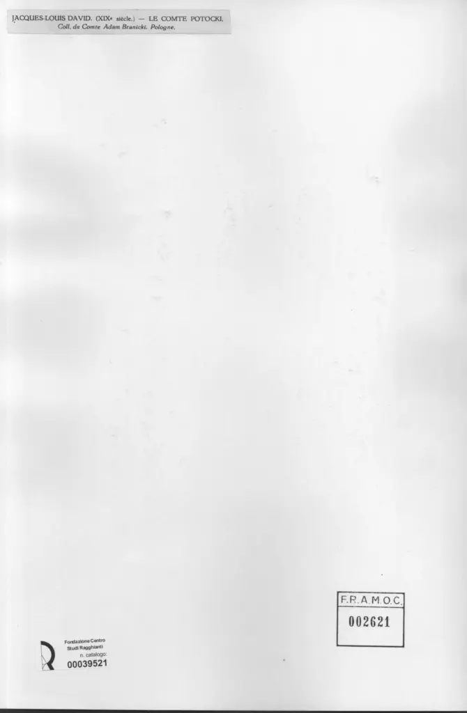 Anonimo , David, Jacques-Louis - sec. XIX - Le Comte Potocki , retro