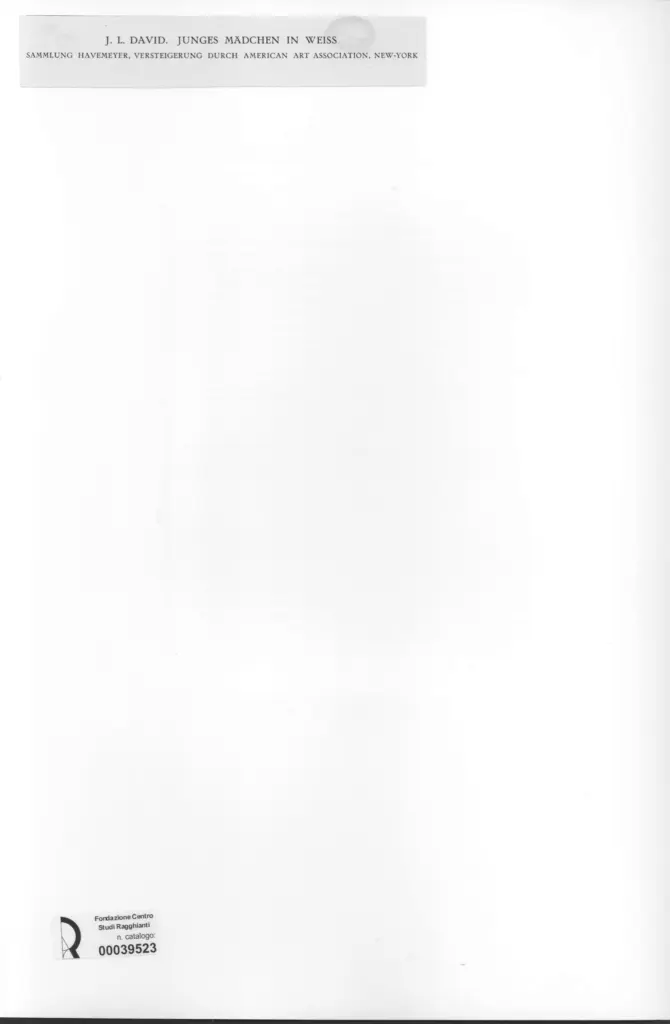 Anonimo , David, Jacques-Louis - sec. XVIII/ XIX - Junges m&auml;dchen in weiss , retro