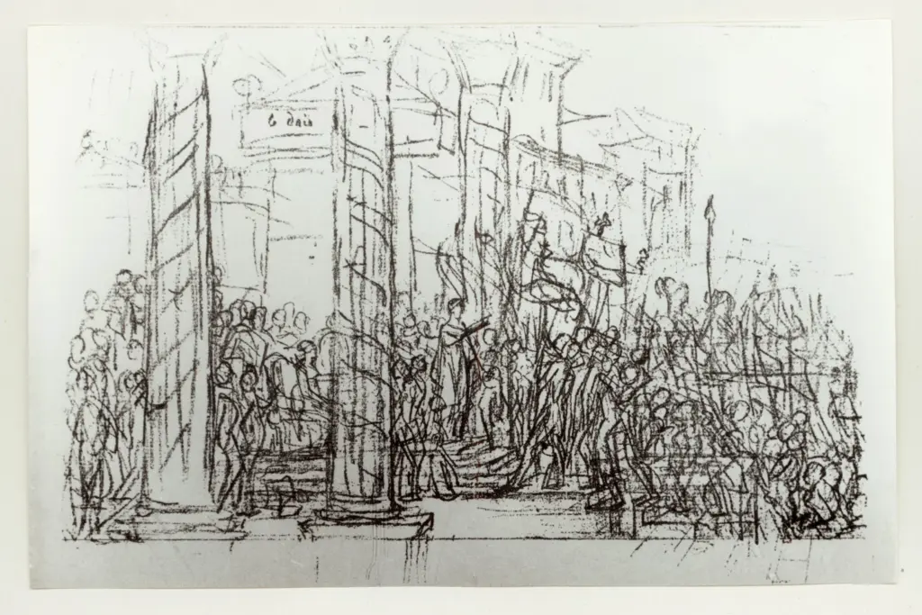 Anonimo , David, Jacques-Louis - sec. XIX - &Eacute;tude pour la "Distribution des Aigles" , fronte