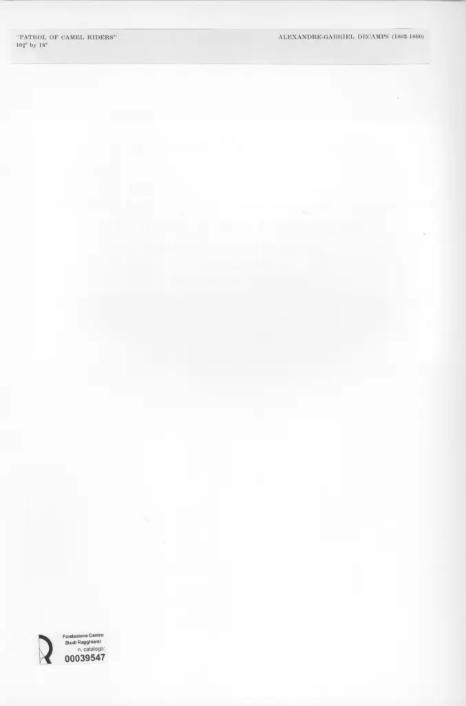 Anonimo , Decamps, A.G. - sec. XIX - Patrol of camel riders , retro