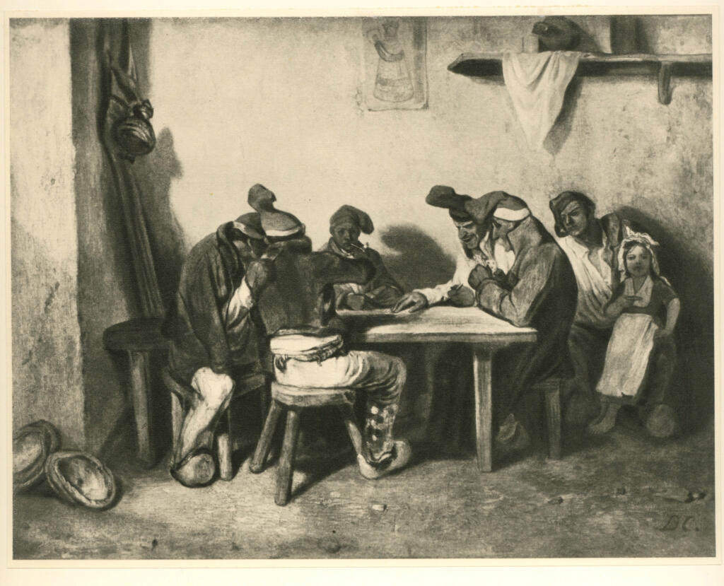 Anonimo , Decamps, A.G. - sec. XIX - Persone al tavolo , fronte
