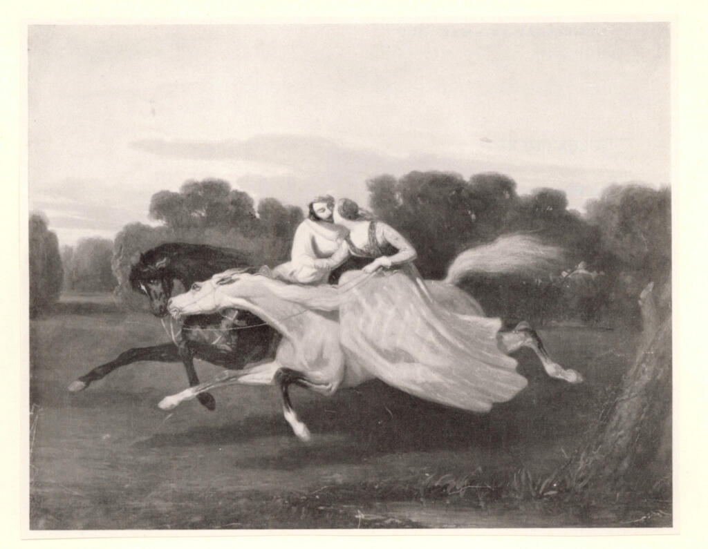Anonimo , De Breux, Alfred - sec. XIX - Le Baiser au plein Galop , fronte
