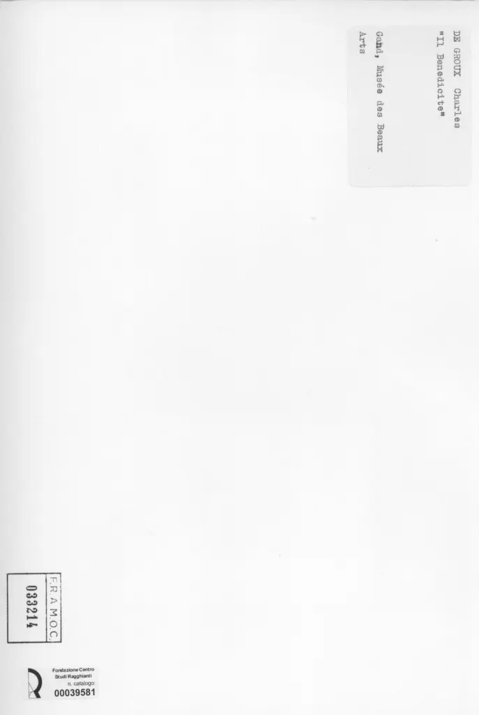 Anonimo , De Groux, Charles - sec. XIX - Il Benedicite , retro