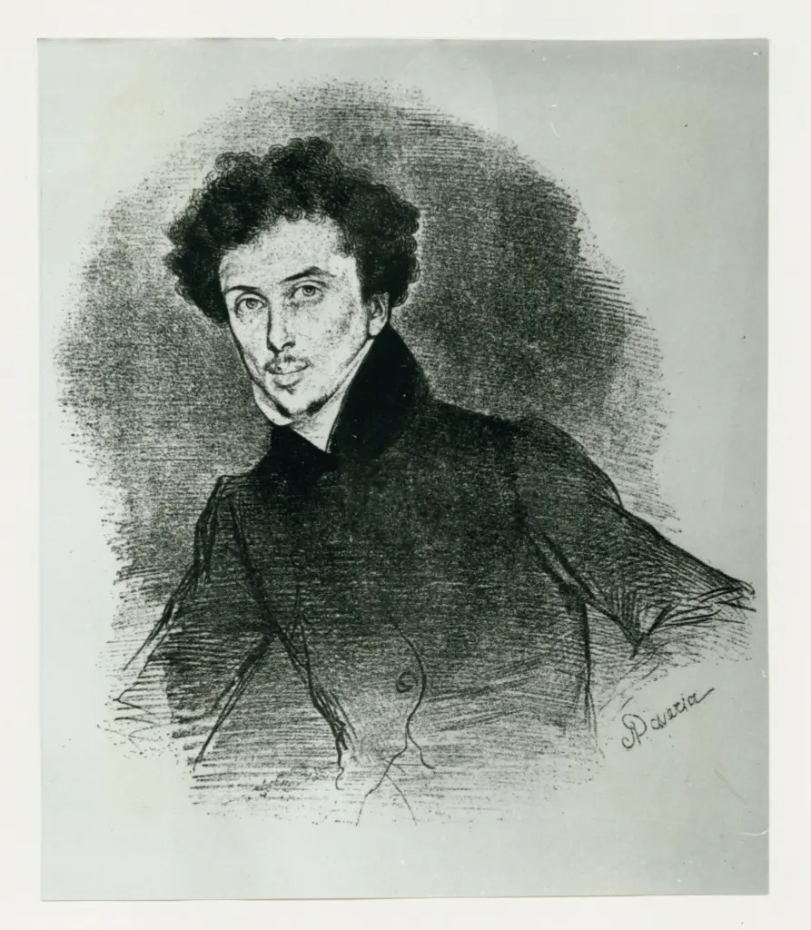 Anonimo , Deveria, Achille - sec. XIX - Alexandre Dumas , fronte