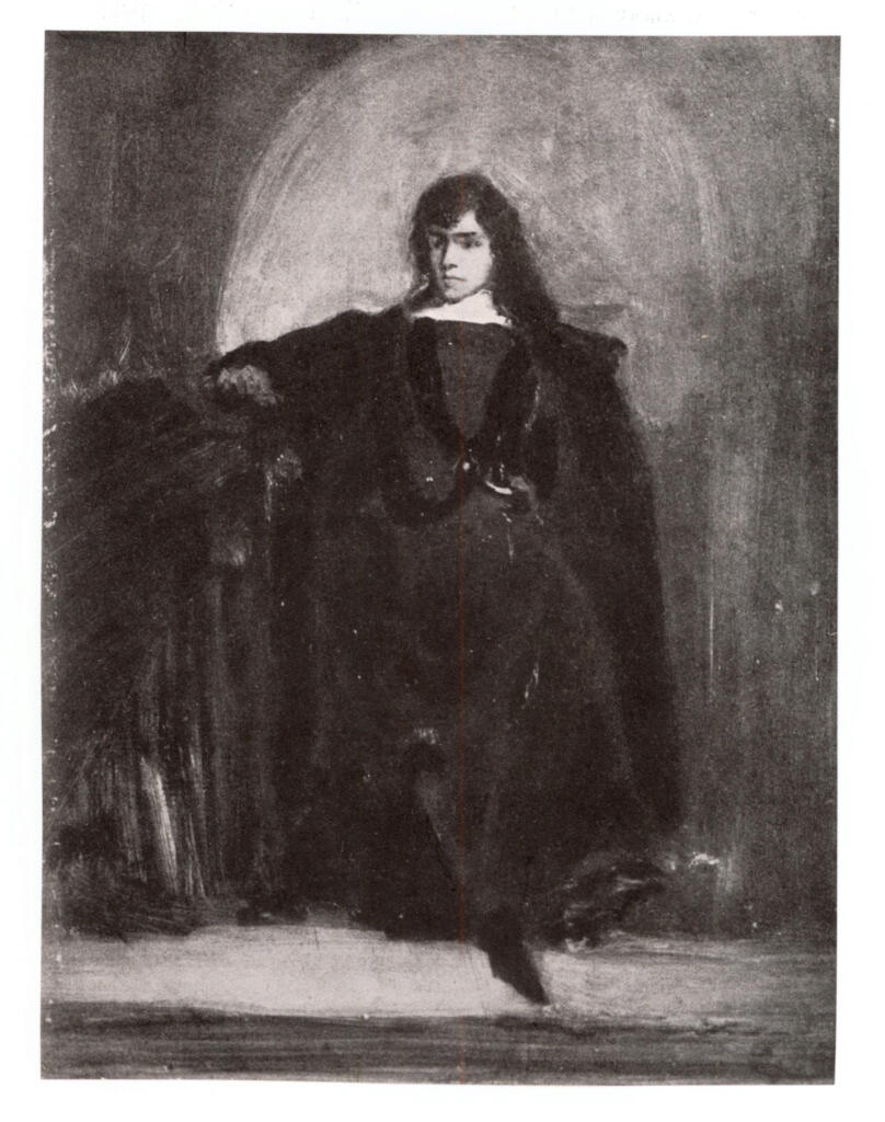 Anonimo , Delacroix, Eugène - sec. XIX - Autoritratto in costume di Amleto , fronte