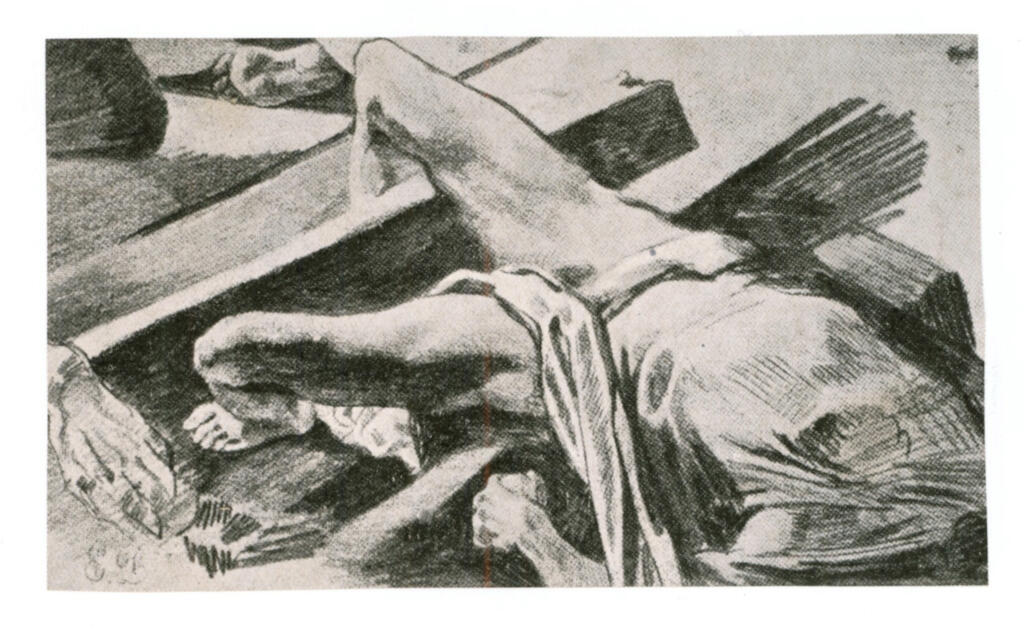Anonimo , Delacroix, Eugène - sec. XIX - Studio dalla "Zattera della Medusa" di Géricault , fronte
