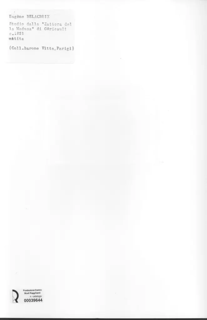 Anonimo , Delacroix, Eug&egrave;ne - sec. XIX - Studio dalla "Zattera della Medusa" di G&eacute;ricault , retro