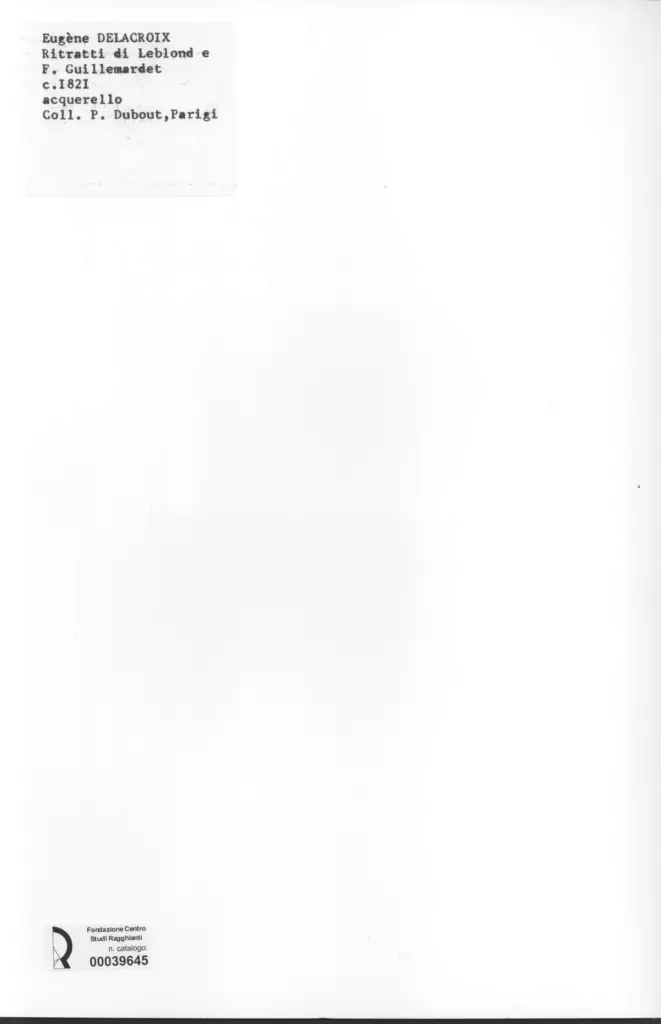 Anonimo , Delacroix, Eug&egrave;ne - sec. XIX - Ritratti di Leblond e F. Guillemardet , retro