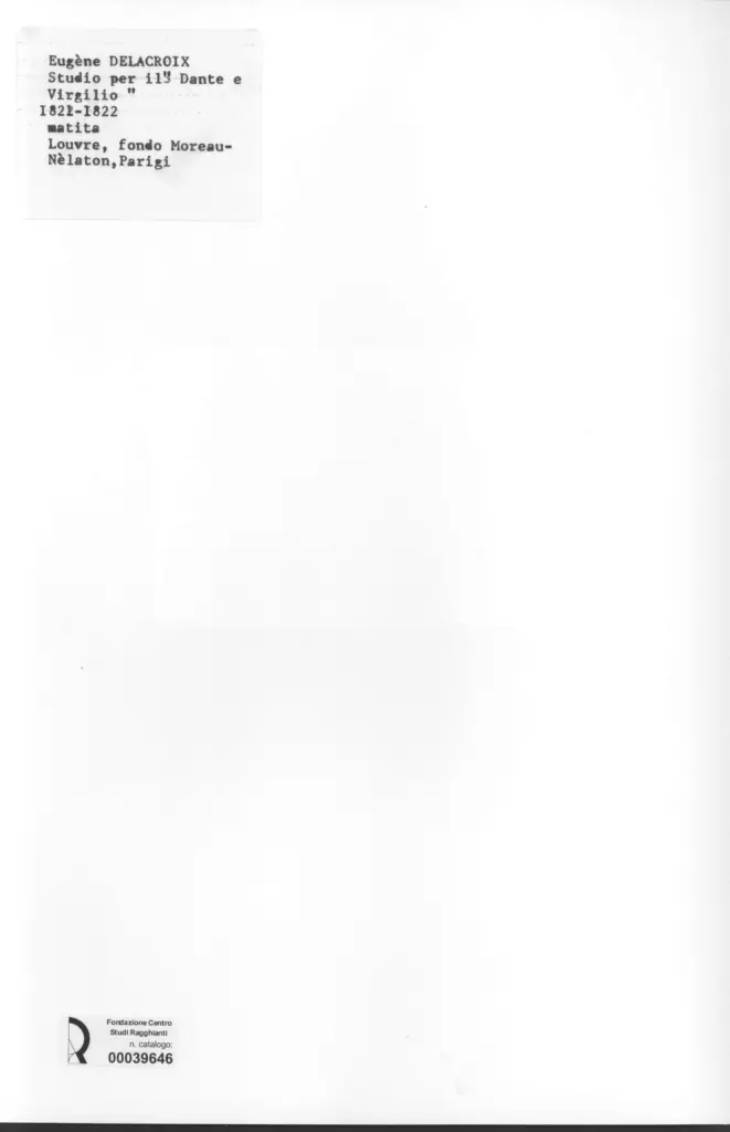 Anonimo , Delacroix, Eug&egrave;ne - sec. XIX - Studio per il "Dante e Virgilio" , retro