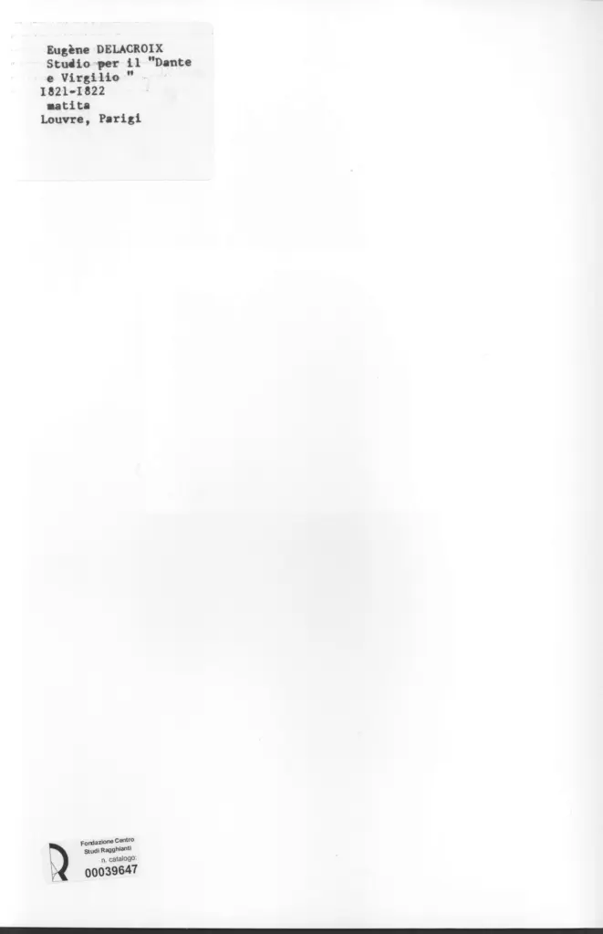 Anonimo , Delacroix, Eug&egrave;ne - sec. XIX - Studio per il "Dante e Virgilio" , retro