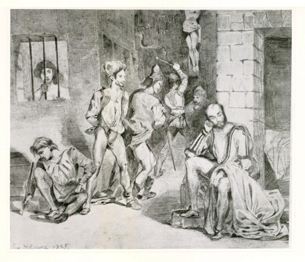 Anonimo , Delacroix, Eugène - sec. XIX - Le Tasse dans la maison de foux , fronte