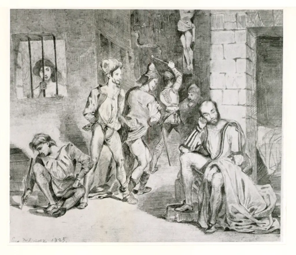 Anonimo , Delacroix, Eug&egrave;ne - sec. XIX - Le Tasse dans la maison de foux , fronte