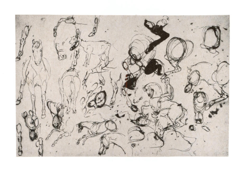 Anonimo , Delacroix, Eugène - sec. XIX - Studi di cavalli , fronte