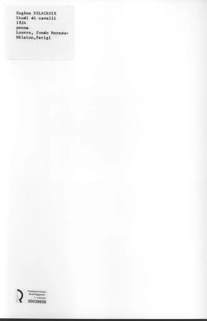 Anonimo , Delacroix, Eug&egrave;ne - sec. XIX - Studi di cavalli , retro