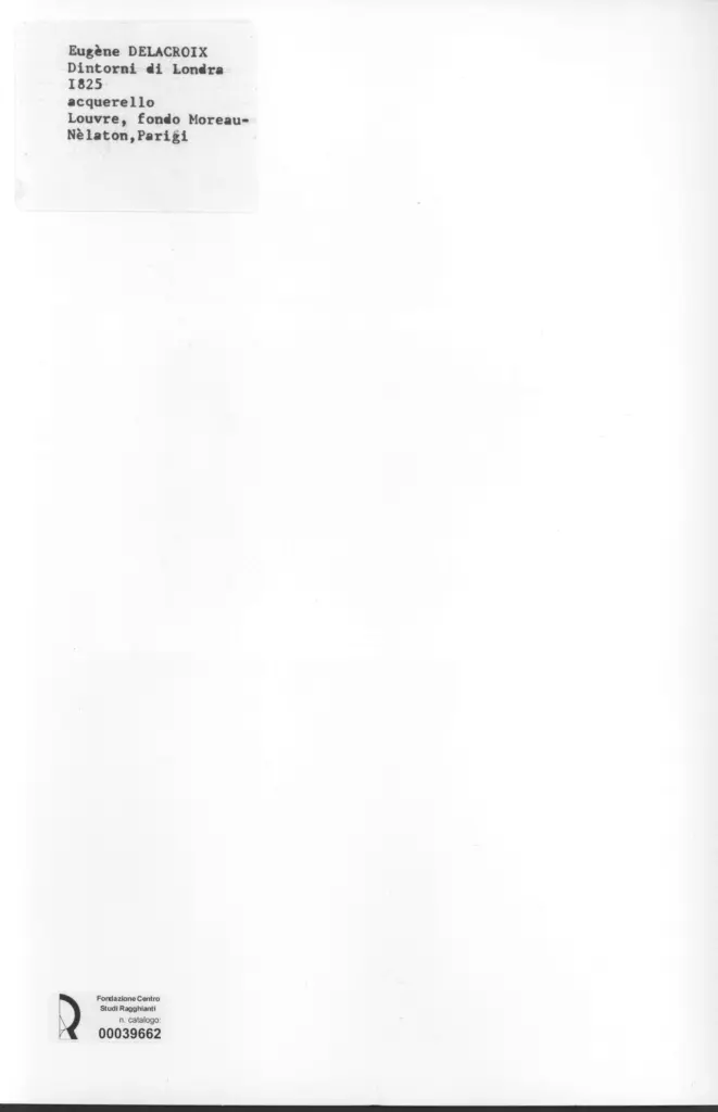 Anonimo , Delacroix, Eugène - sec. XIX - Dintorni di Londra , retro