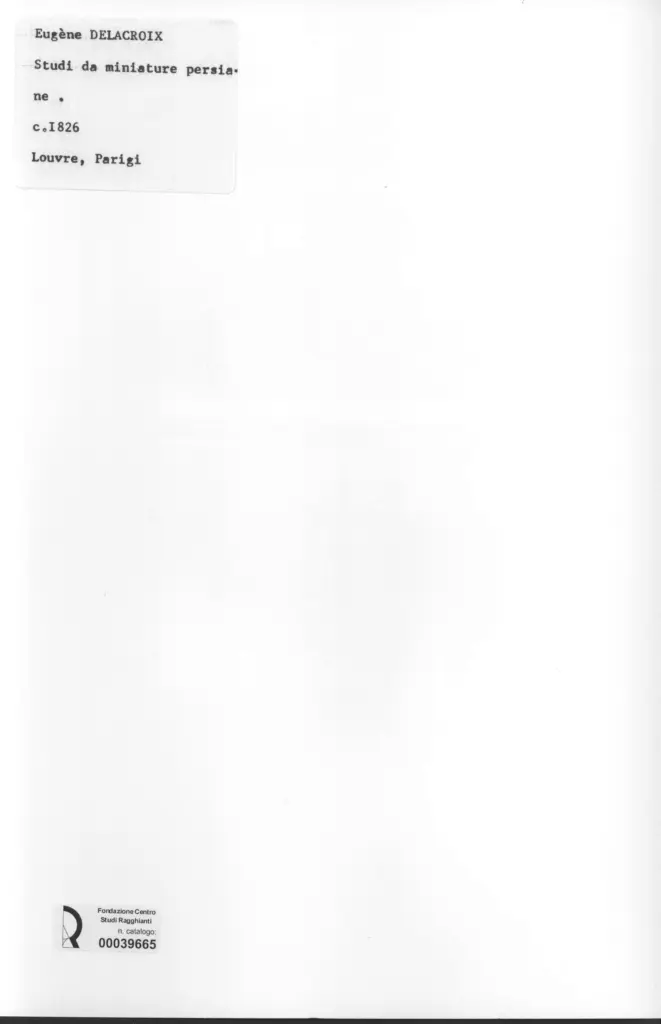 Anonimo , Delacroix, Eugène - sec. XIX - Studi da miniature persiane , retro
