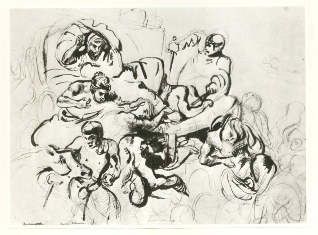 Anonimo , Delacroix, Eugène - sec. XIX - Studio per la "Mort de Sardanapale" , fronte