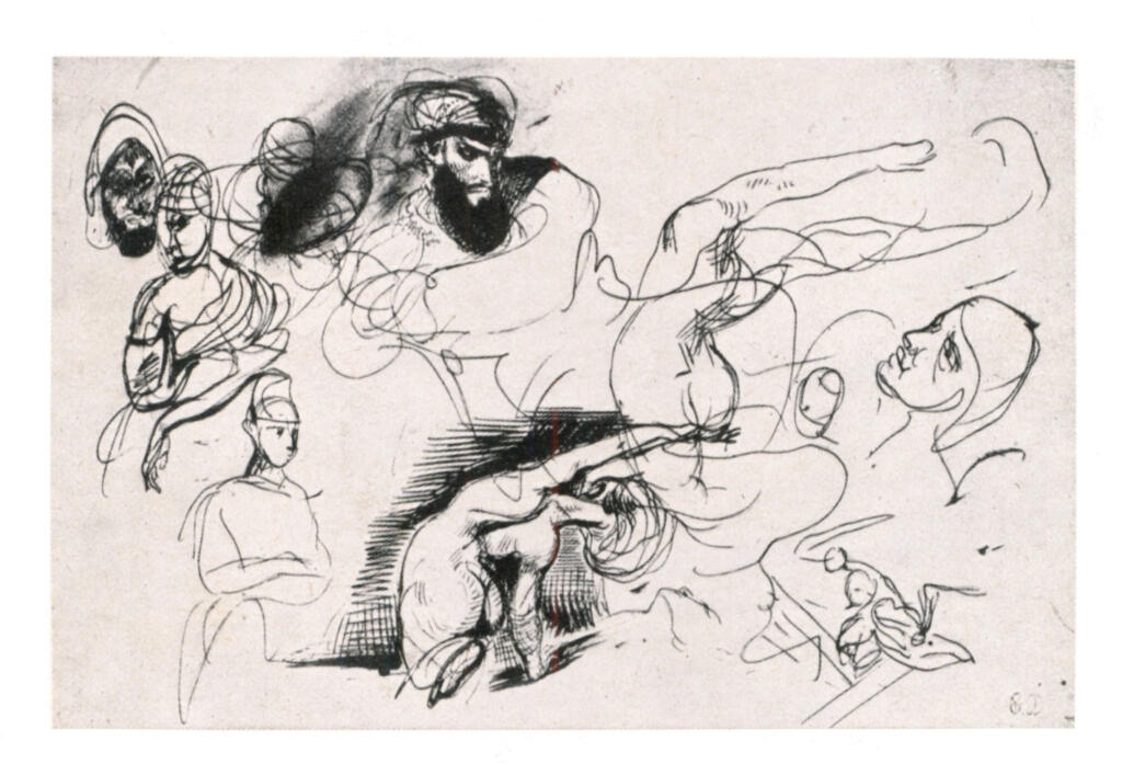 Anonimo , Delacroix, Eugène - sec. XIX - Studio per la "Morte di Sardanapalo" , fronte