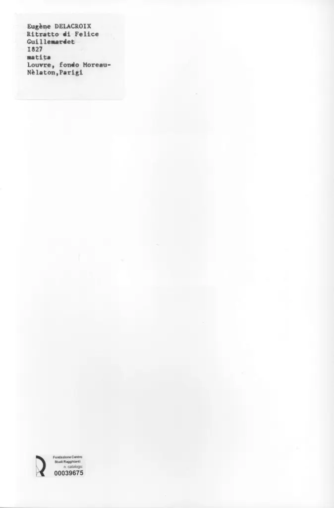 Anonimo , Delacroix, Eug&egrave;ne - sec. XIX - Ritratto di Felice Guillemardet , retro