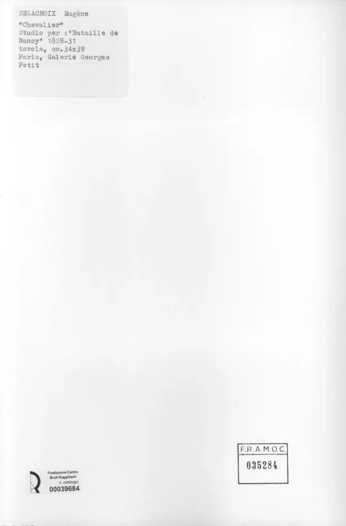 Anonimo , Delacroix, Eug&egrave;ne - sec. XIX - Chevalier - Studio per la "Bataille de Nancy" , retro