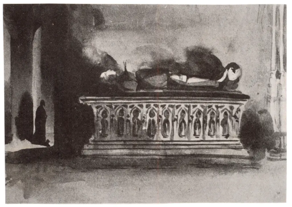 Anonimo , Delacroix, Eug&egrave;ne - sec. XIX - Tombe nell'Abbazia di Valmont , fronte