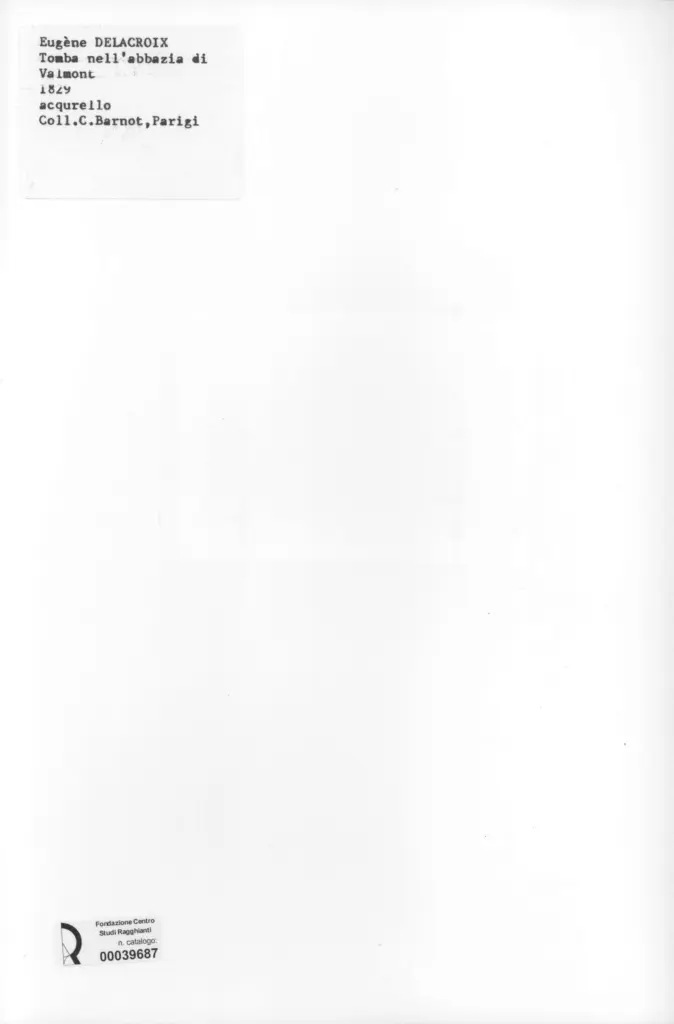 Anonimo , Delacroix, Eug&egrave;ne - sec. XIX - Tombe nell'Abbazia di Valmont , retro