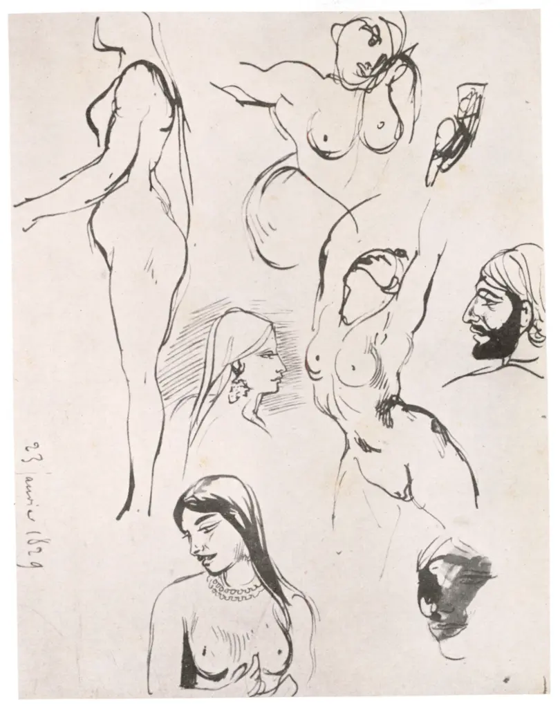 Anonimo , Delacroix, Eugène - sec. XIX - Disegni fatti la sera del 23 gennaio 1829 , fronte