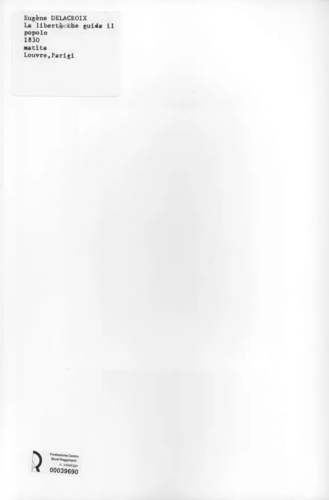 Anonimo , Delacroix, Eug&egrave;ne - sec. XIX - La libert&agrave; che guida il popolo , retro