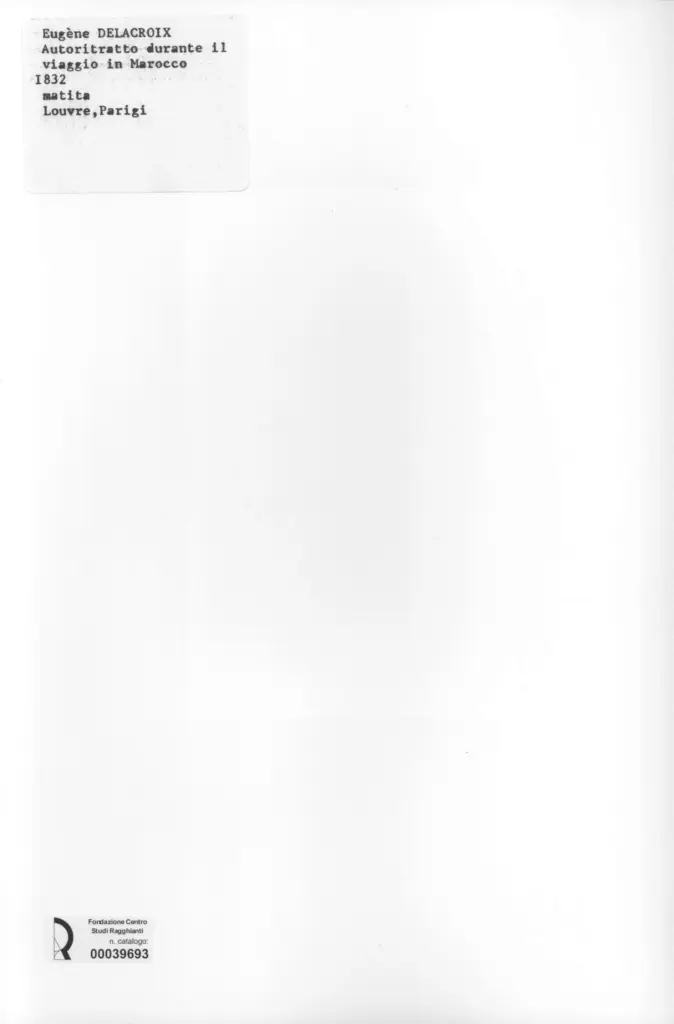 Anonimo , Delacroix, Eug&egrave;ne - sec. XIX -Autoritratto durante il viaggio in Marocco , retro