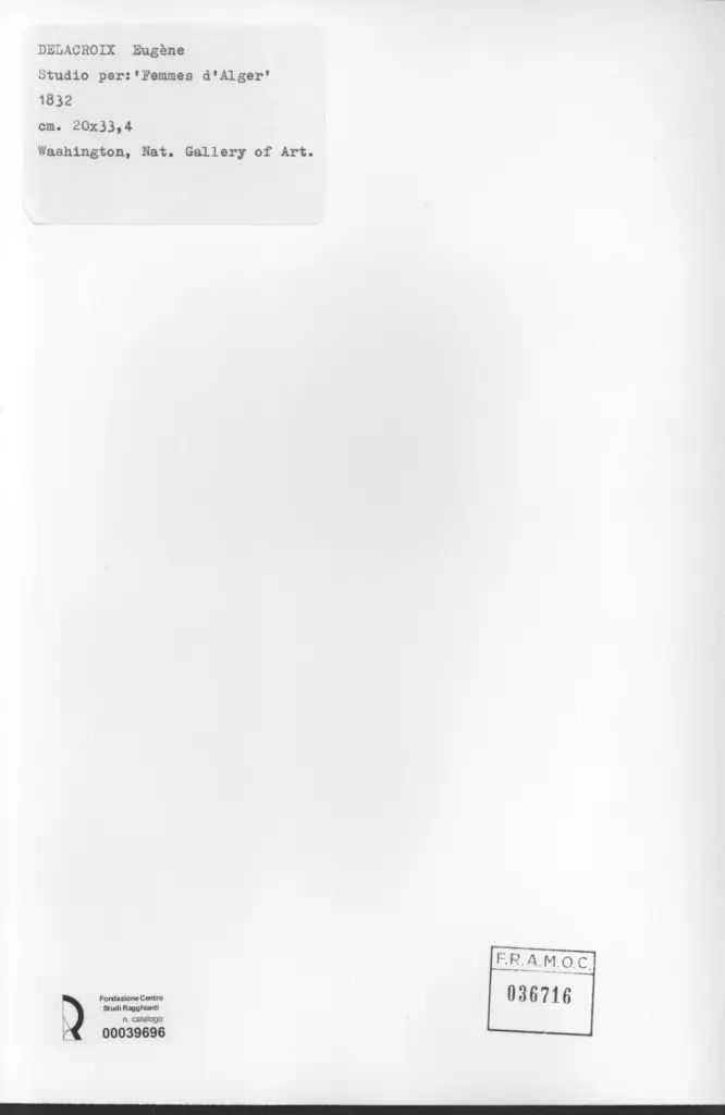 Mingrone, Livio , Delacroix, Eug&egrave;ne - sec. XIX - Studio per "Femme d'Alger" , retro