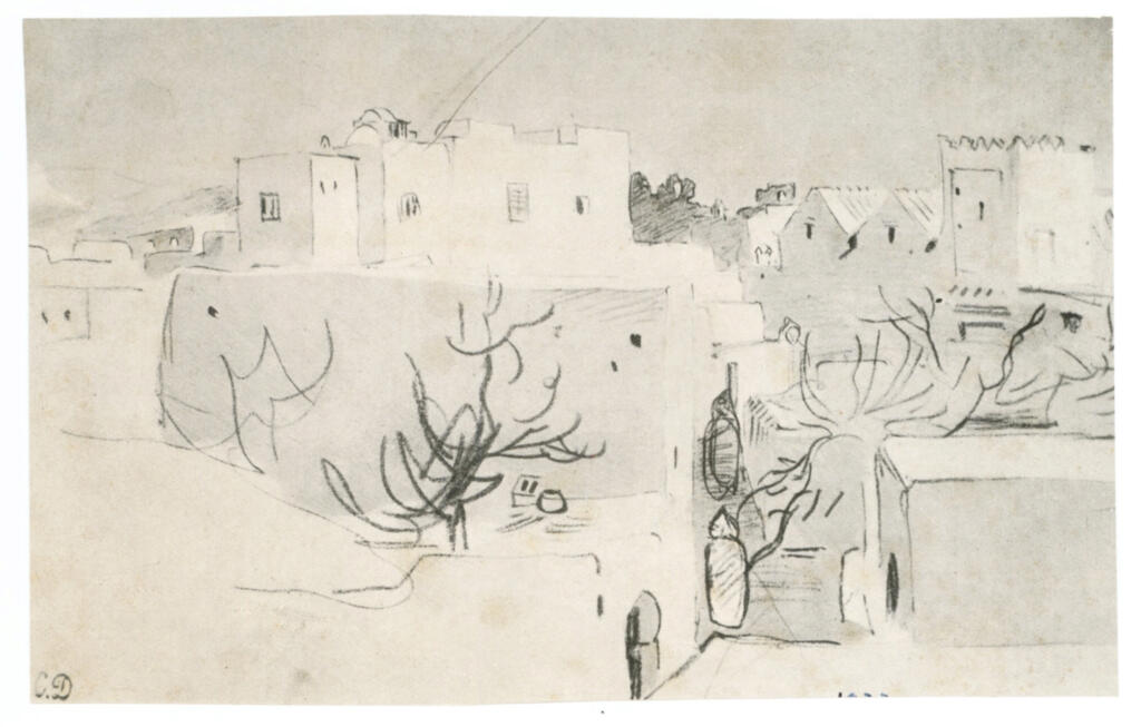 Anonimo , Delacroix, Eugène - sec. XIX - Terrazza a Tangeri , fronte