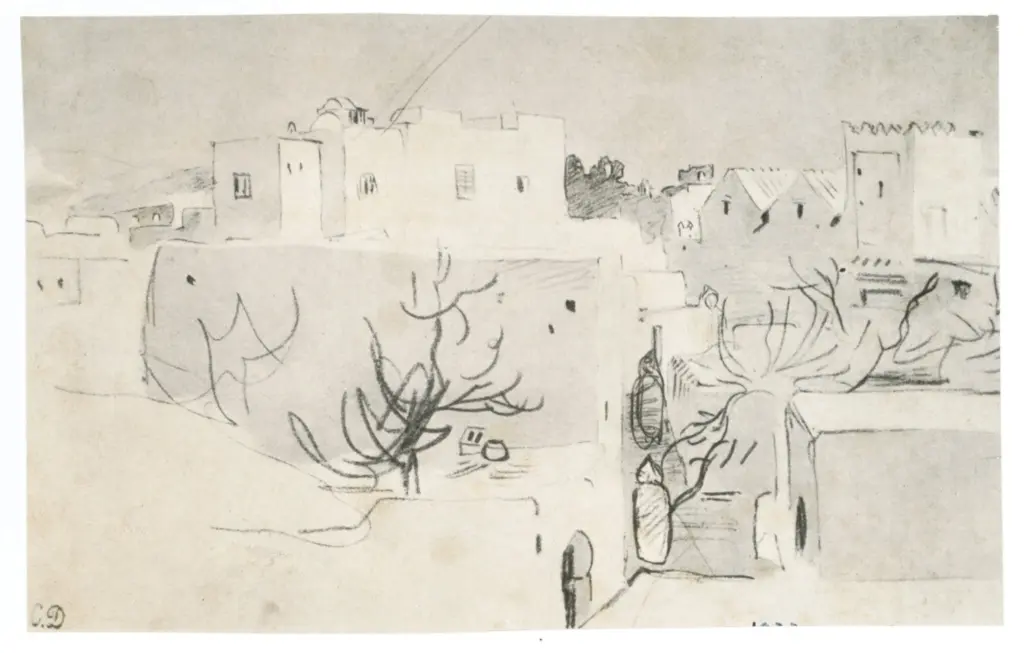 Anonimo , Delacroix, Eug&egrave;ne - sec. XIX - Terrazza a Tangeri