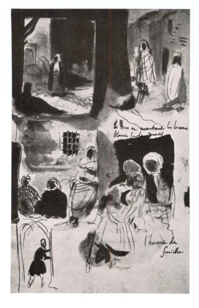 Anonimo , Delacroix, Eugène - sec. XIX - Pagina dell'album del Marocco , fronte