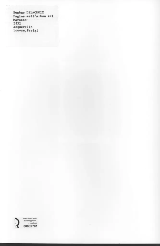 Anonimo , Delacroix, Eugène - sec. XIX - Pagina dell'album del Marocco , retro