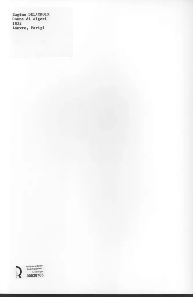 Anonimo , Delacroix, Eug&egrave;ne - sec. XIX - Donna di Algeri , retro