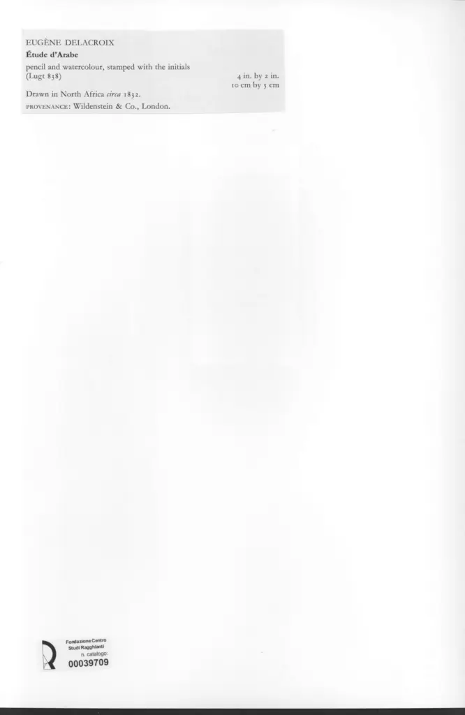 Anonimo , Delacroix, Eug&egrave;ne - sec. XIX - &Eacute;tude d'Arabe , retro