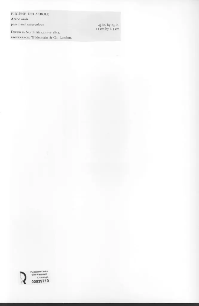 Anonimo , Delacroix, Eug&egrave;ne - sec. XIX - Arabe assis , retro