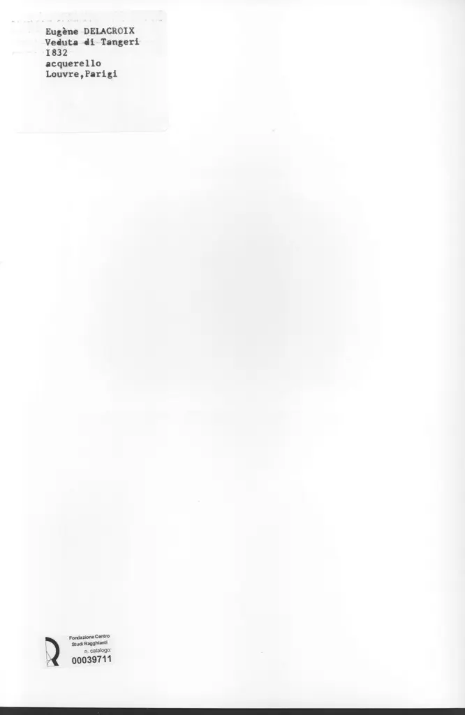 Anonimo , Delacroix, Eug&egrave;ne - sec. XIX - Veduta di Tangeri , retro