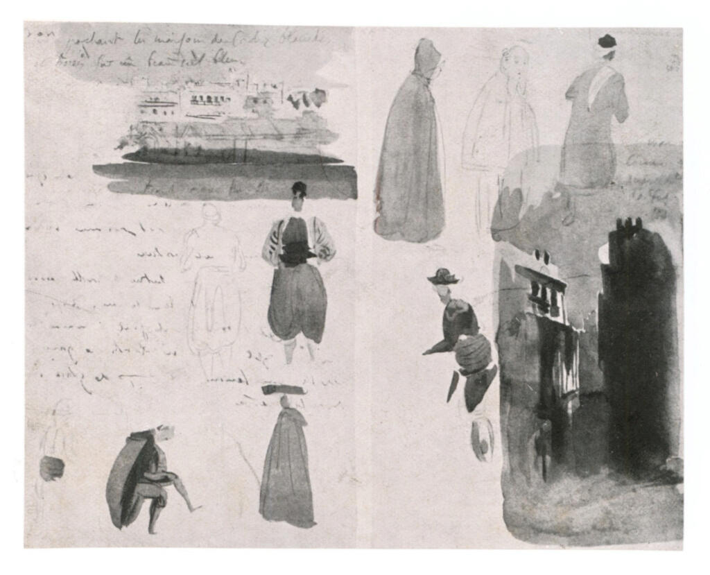 Anonimo , Delacroix, Eugène - sec. XIX - Pagine del taccuino della Spagna , fronte