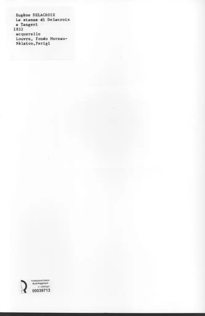Anonimo , Delacroix, Eug&egrave;ne - sec. XIX - La stanza di Delacroix a Tangeri , retro