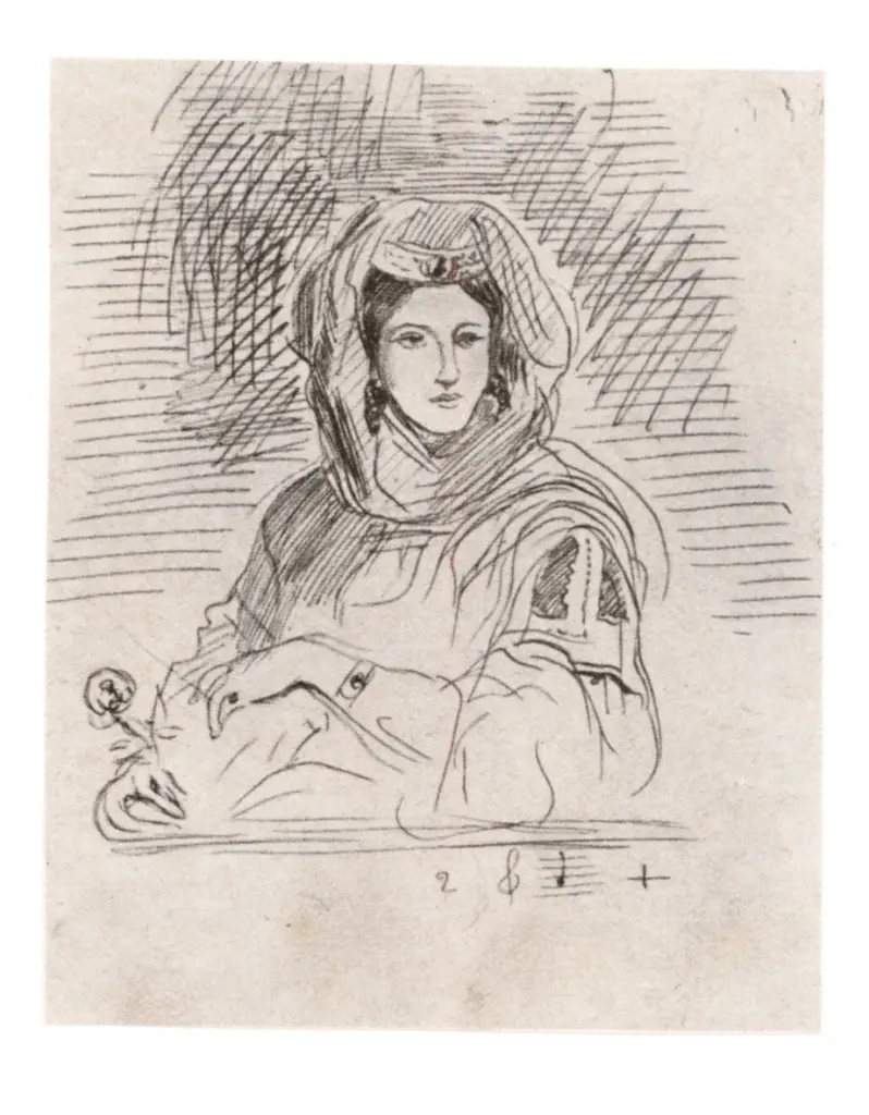 Anonimo , Delacroix, Eugène - sec. XIX - Villot in costume moresco , fronte