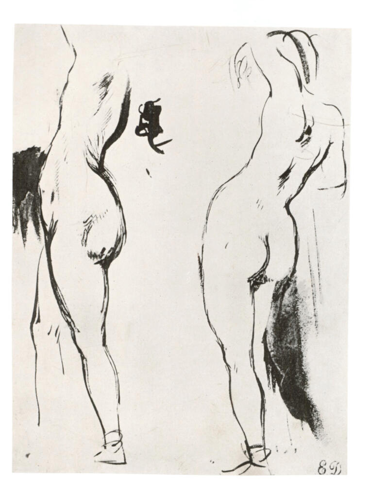Anonimo , Delacroix, Eugène - sec. XIX - Studio di nudi , fronte