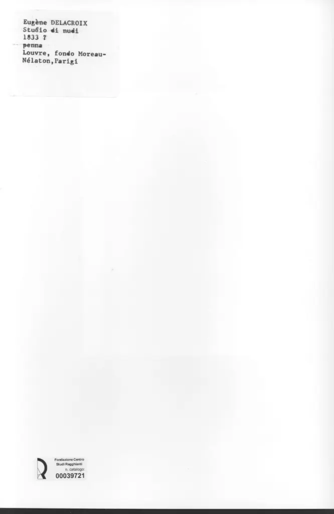 Anonimo , Delacroix, Eug&egrave;ne - sec. XIX - Studio di nudi , retro